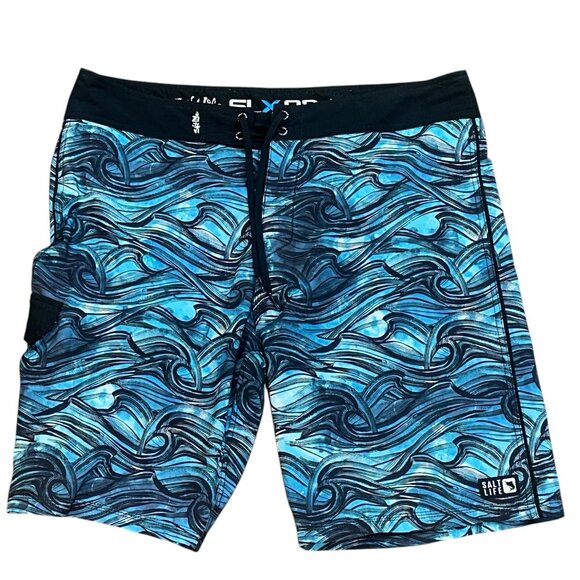 Men's Salt Life SLX-QD Vapor‎ Stretch 10" Board Shorts Swim Bathing Suit Size 36 - Picture 1 of 7